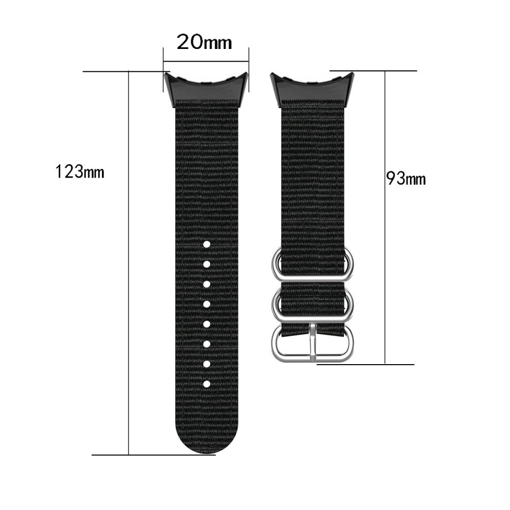 Vildt slidstærk Google Pixel Watch Nylon Rem - Sort#serie_2