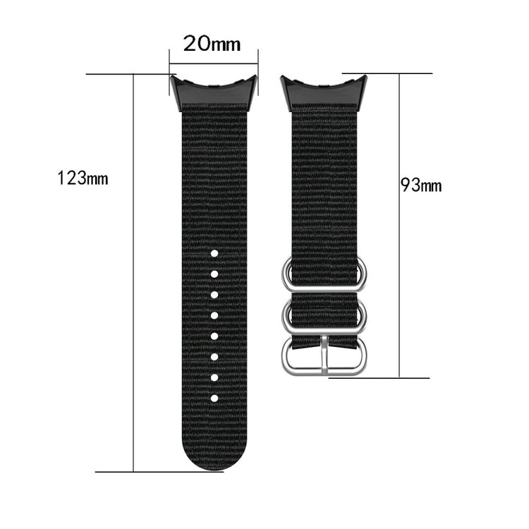 Vildt slidstærk Google Pixel Watch Nylon Rem - Sort#serie_2