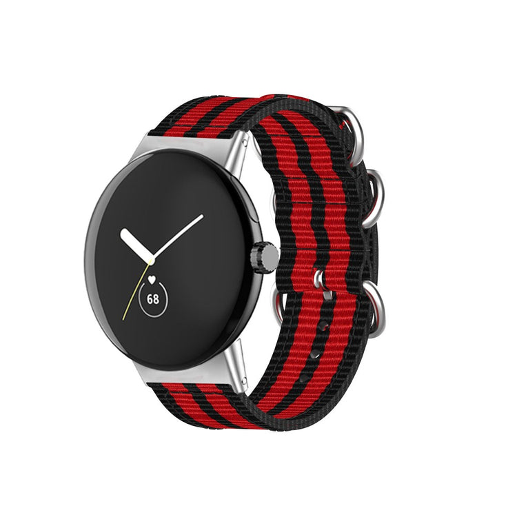 Vildt slidstærk Google Pixel Watch Nylon Rem - Rød#serie_3