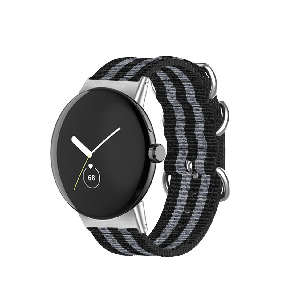 Vildt slidstærk Google Pixel Watch Nylon Rem - Sort#serie_4