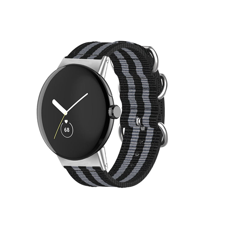 Vildt slidstærk Google Pixel Watch Nylon Rem - Sort#serie_4