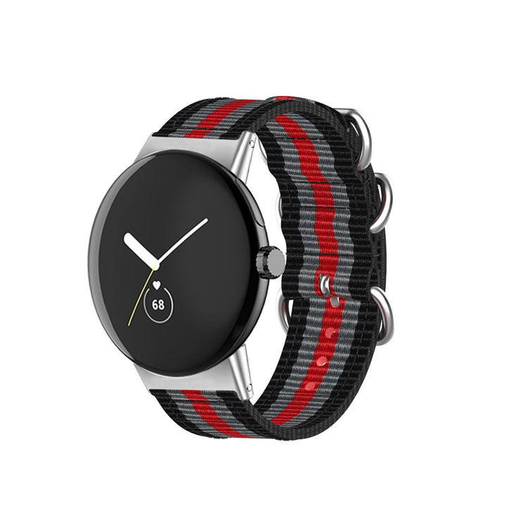 Vildt slidstærk Google Pixel Watch Nylon Rem - Rød#serie_5