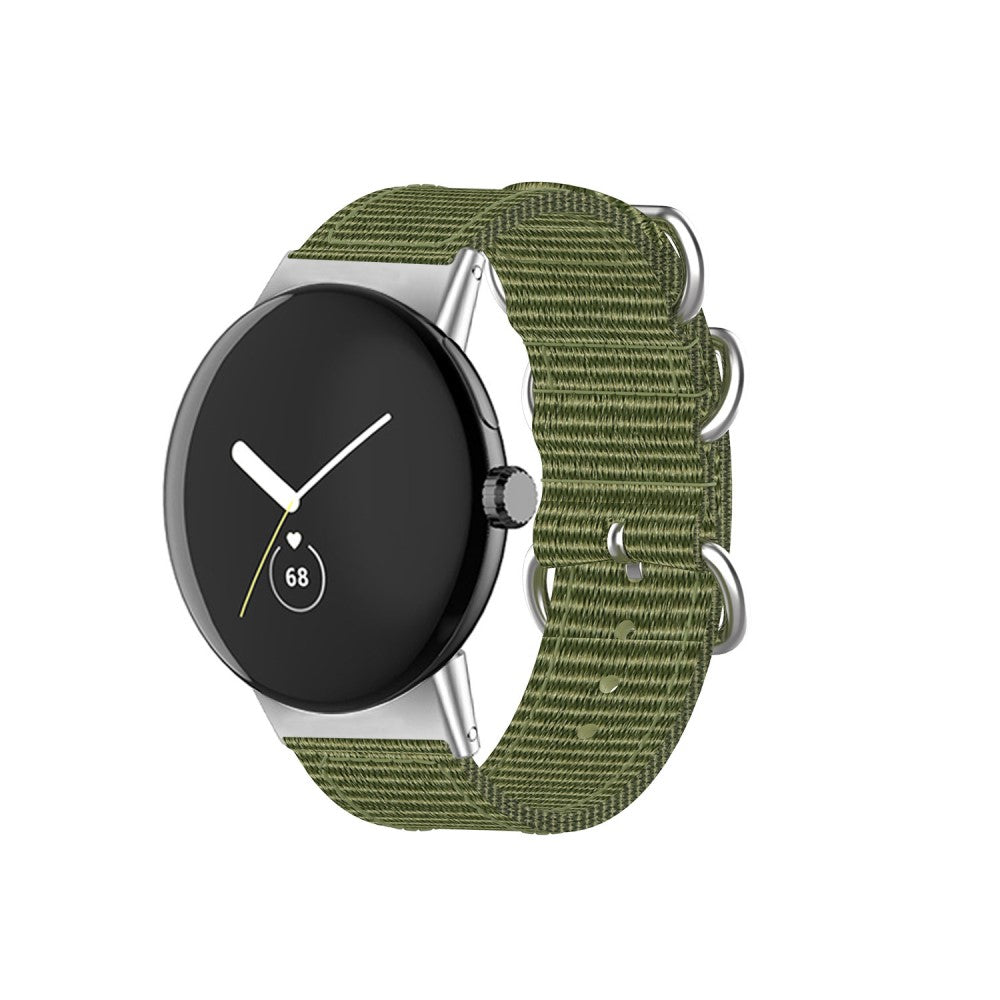 Vildt slidstærk Google Pixel Watch Nylon Rem - Grøn#serie_6