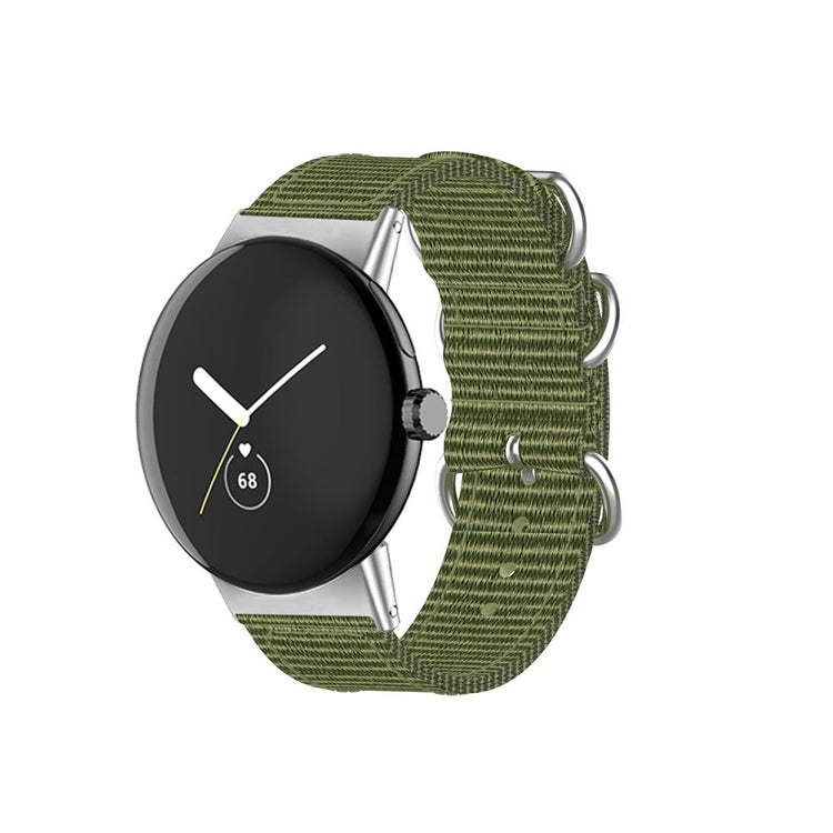 Vildt slidstærk Google Pixel Watch Nylon Rem - Grøn#serie_6