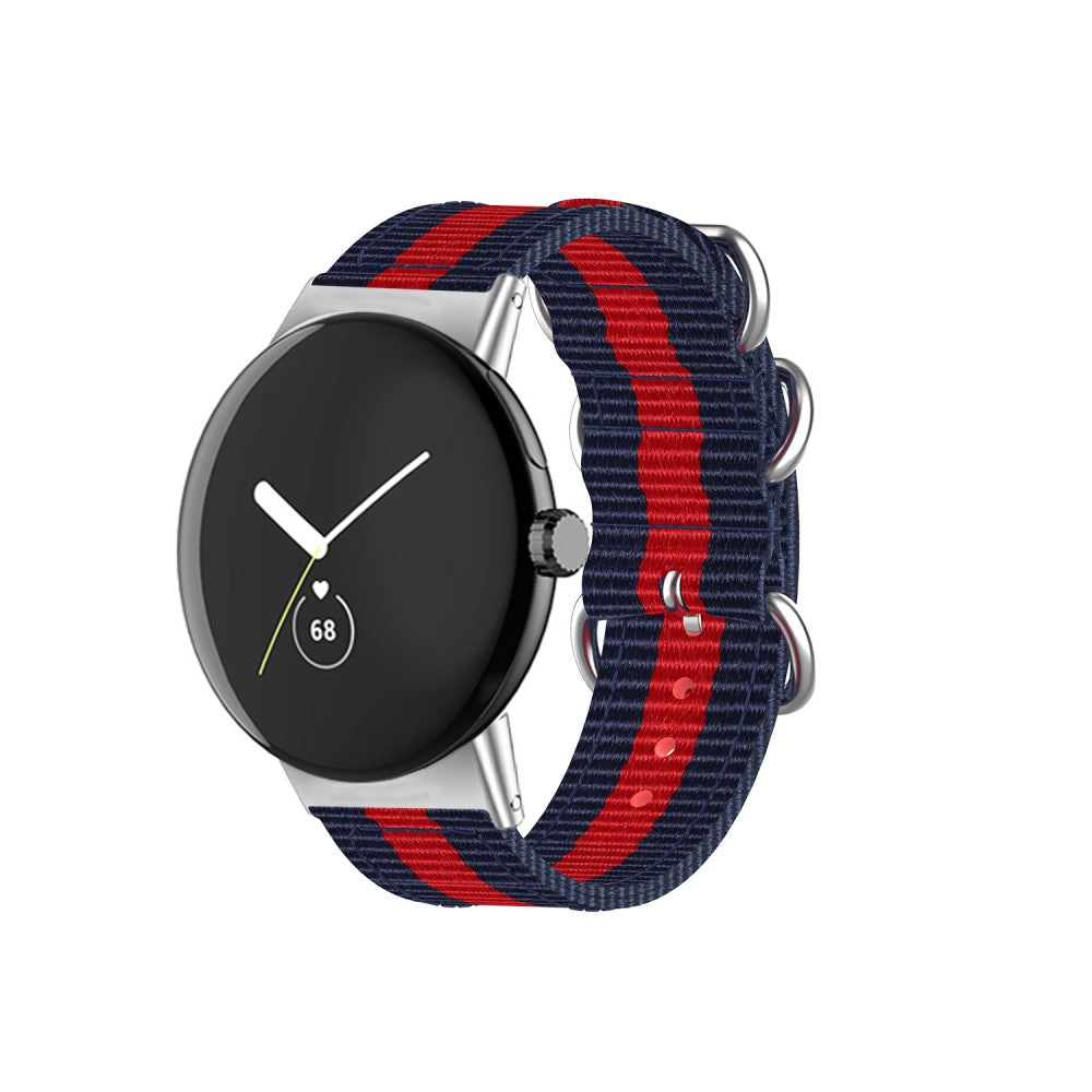 Vildt slidstærk Google Pixel Watch Nylon Rem - Rød#serie_9