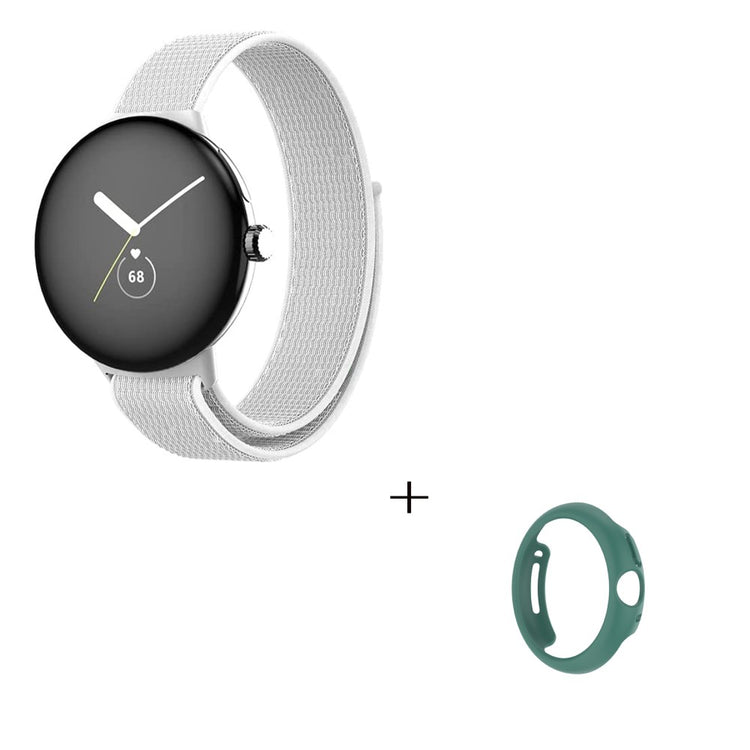 Vildt smuk Google Pixel Watch Plastik og Nylon Rem - Hvid#serie_1