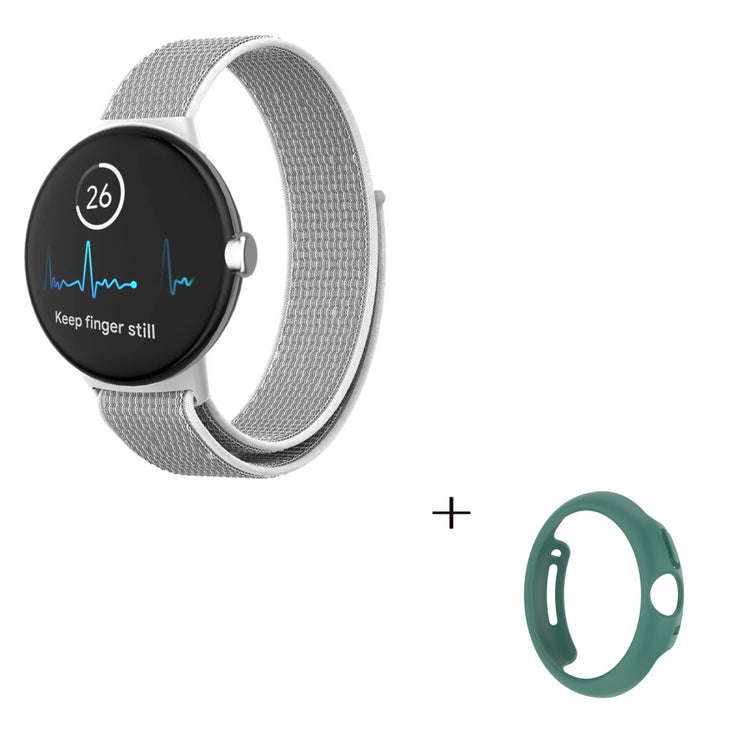 Vildt smuk Google Pixel Watch Plastik og Nylon Rem - Sølv#serie_5