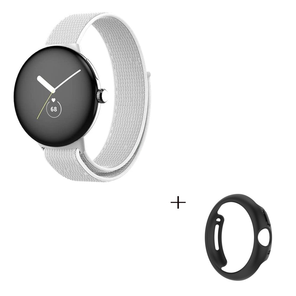Smuk Google Pixel Watch Plastik og Nylon Rem - Hvid#serie_1