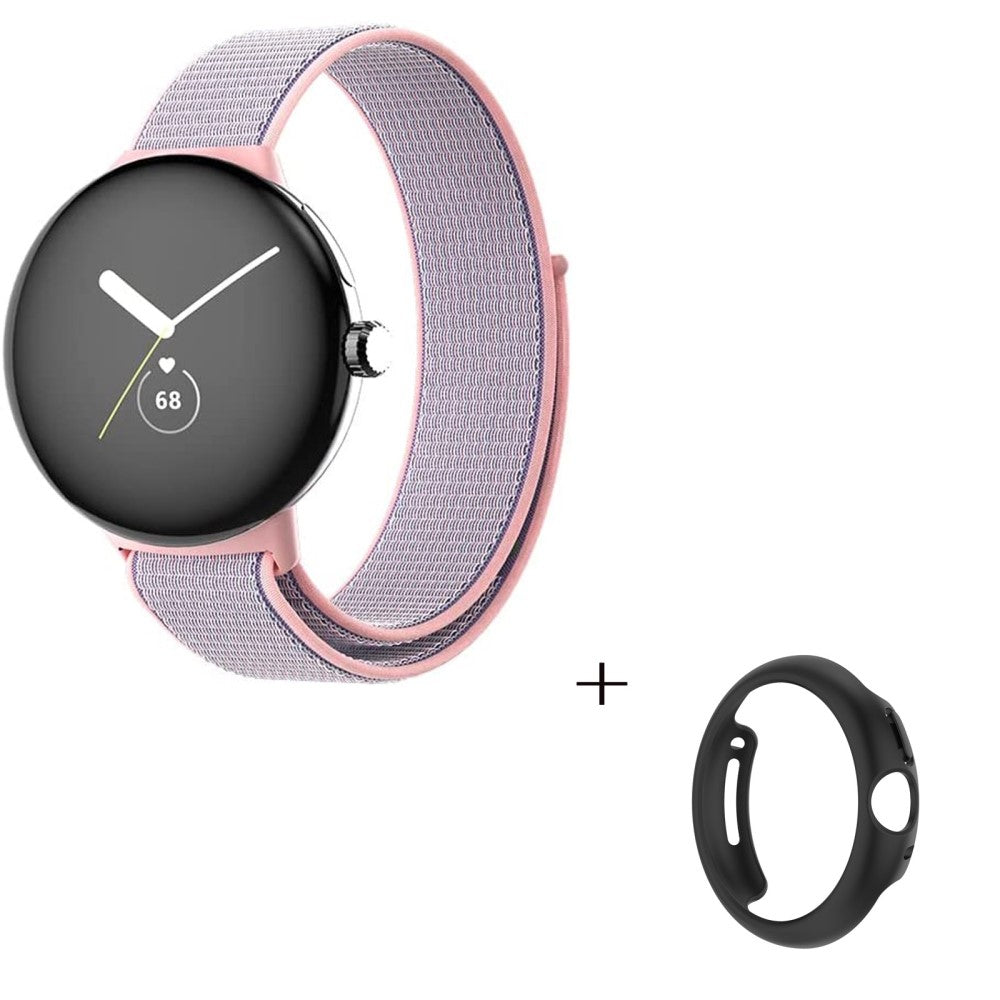 Smuk Google Pixel Watch Plastik og Nylon Rem - Pink#serie_3
