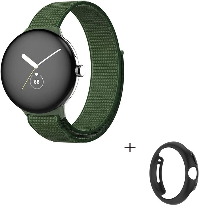 Smuk Google Pixel Watch Plastik og Nylon Rem - Grøn#serie_6