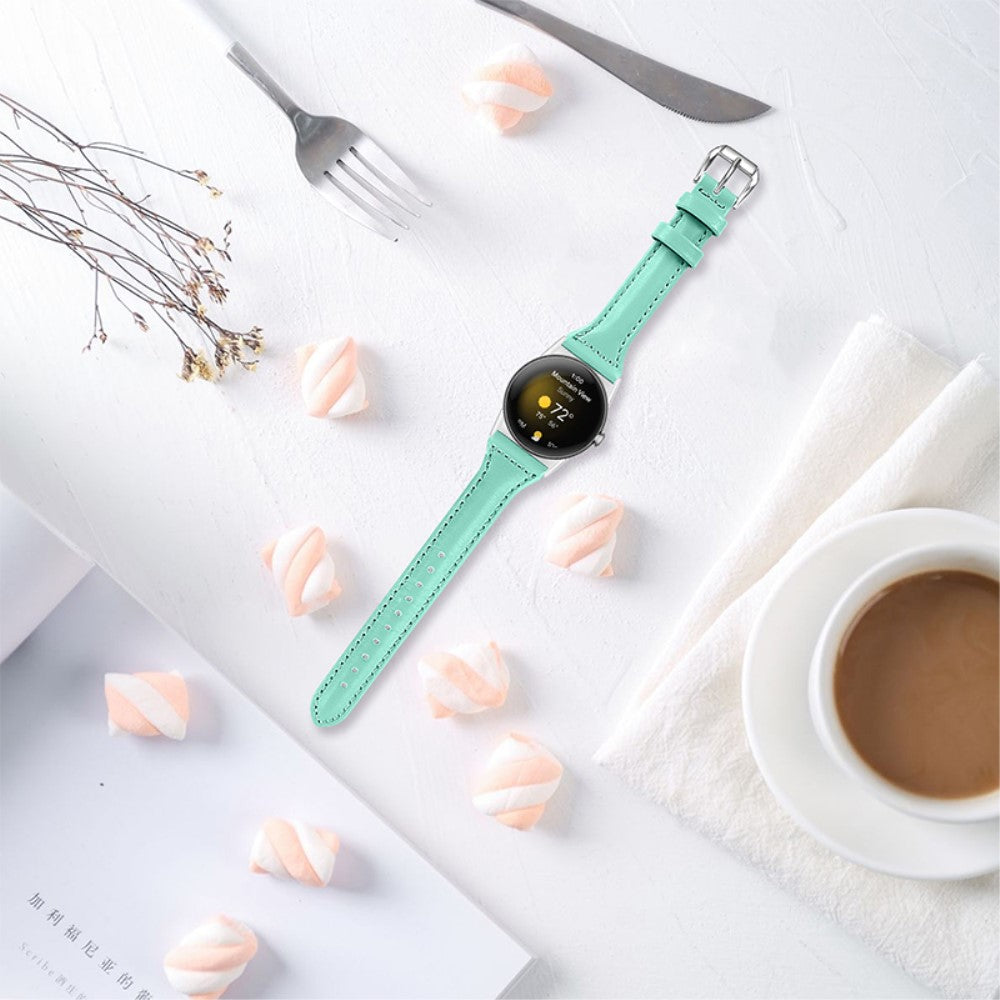 Rigtigt kønt Google Pixel Watch Ægte læder Rem - Grøn#serie_10
