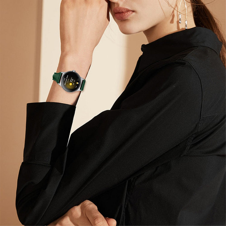 Rigtigt kønt Google Pixel Watch Ægte læder Rem - Grøn#serie_11