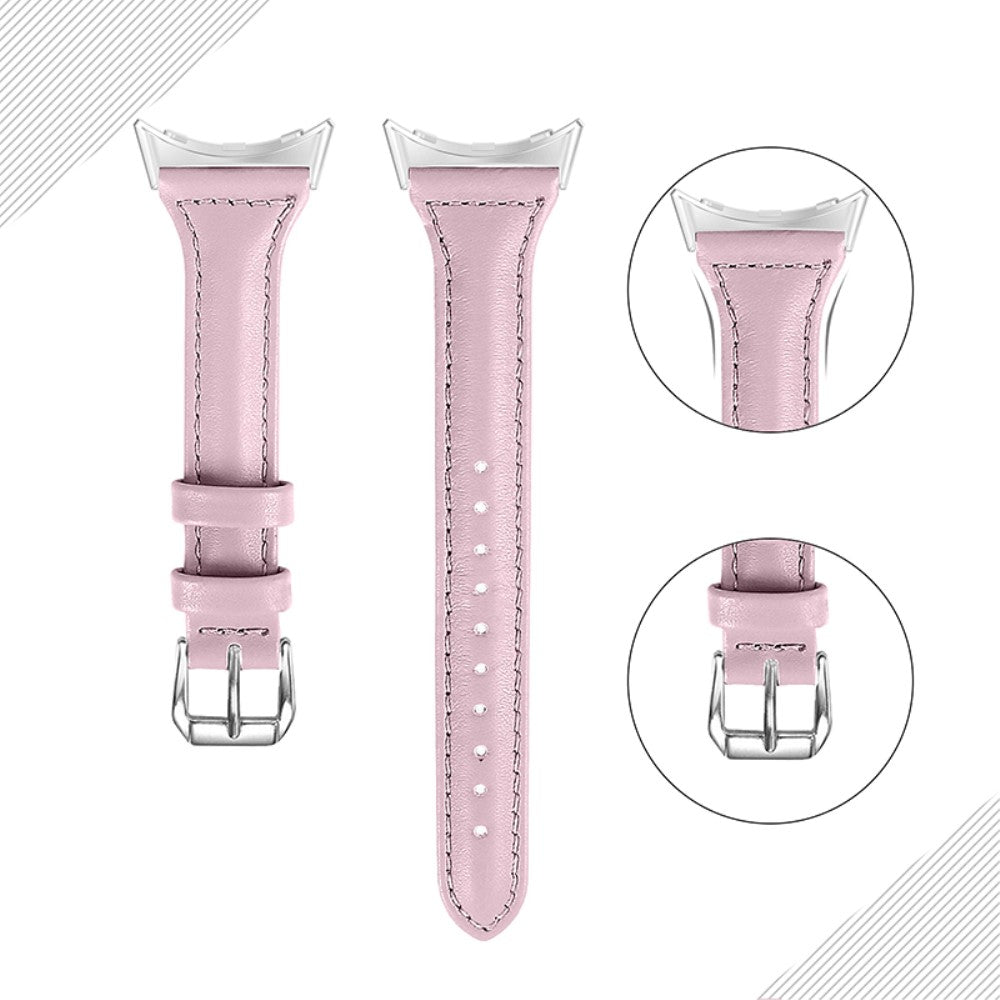 Rigtigt kønt Google Pixel Watch Ægte læder Rem - Pink#serie_3