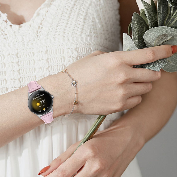 Rigtigt kønt Google Pixel Watch Ægte læder Rem - Pink#serie_3