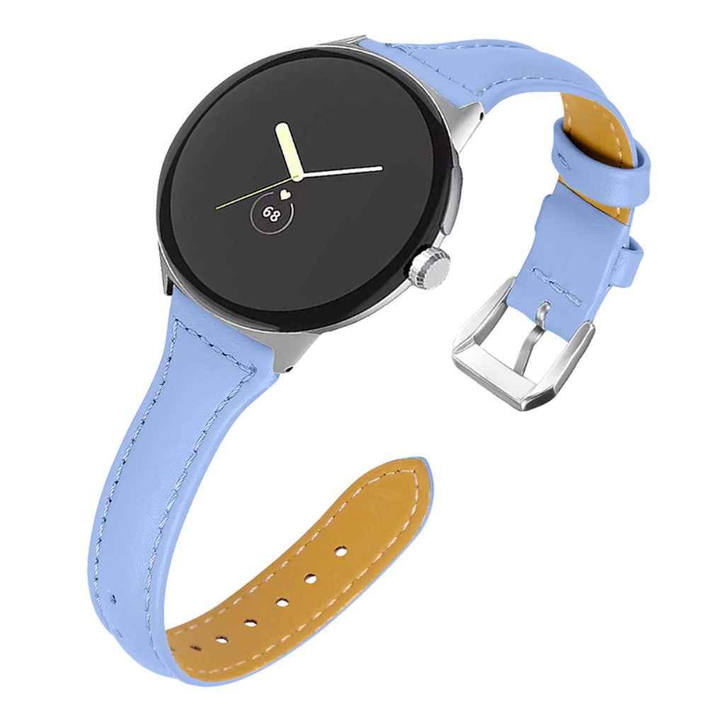 Rigtigt kønt Google Pixel Watch Ægte læder Rem - Blå#serie_8