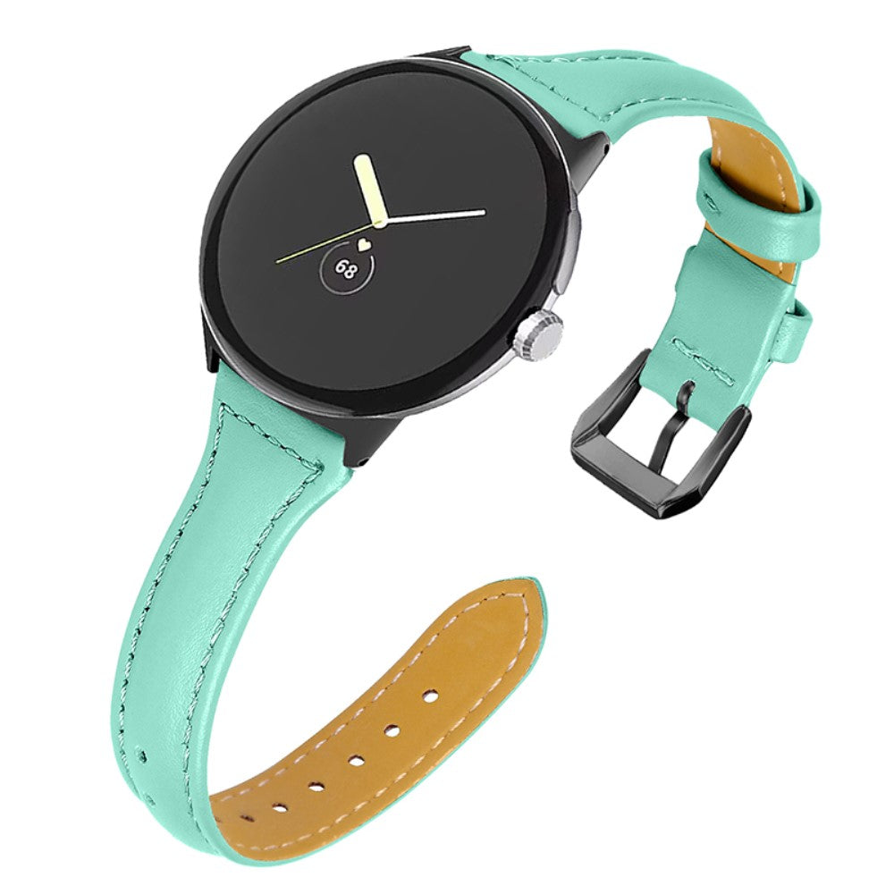 Meget fantastisk Google Pixel Watch Ægte læder Rem - Grøn#serie_11