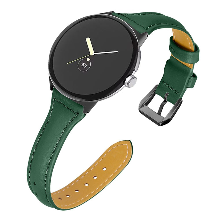 Meget fantastisk Google Pixel Watch Ægte læder Rem - Grøn#serie_12