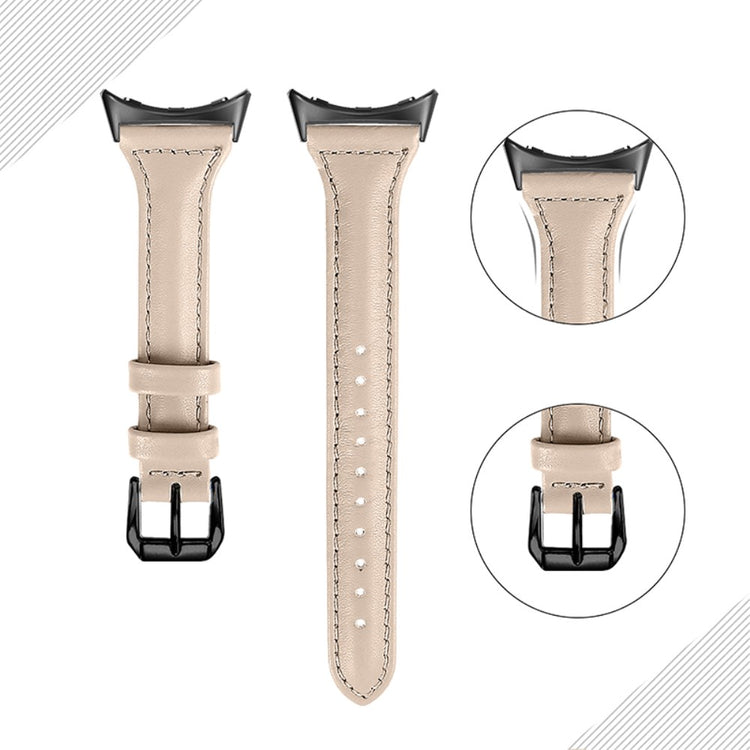 Meget fantastisk Google Pixel Watch Ægte læder Rem - Hvid#serie_14