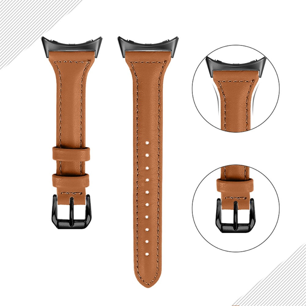 Meget fantastisk Google Pixel Watch Ægte læder Rem - Brun#serie_15
