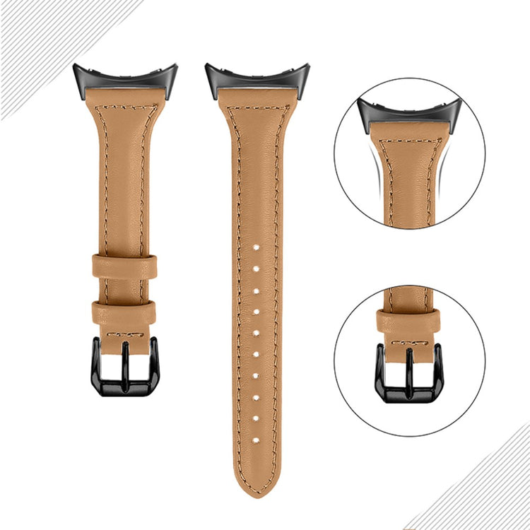 Meget fantastisk Google Pixel Watch Ægte læder Rem - Brun#serie_5