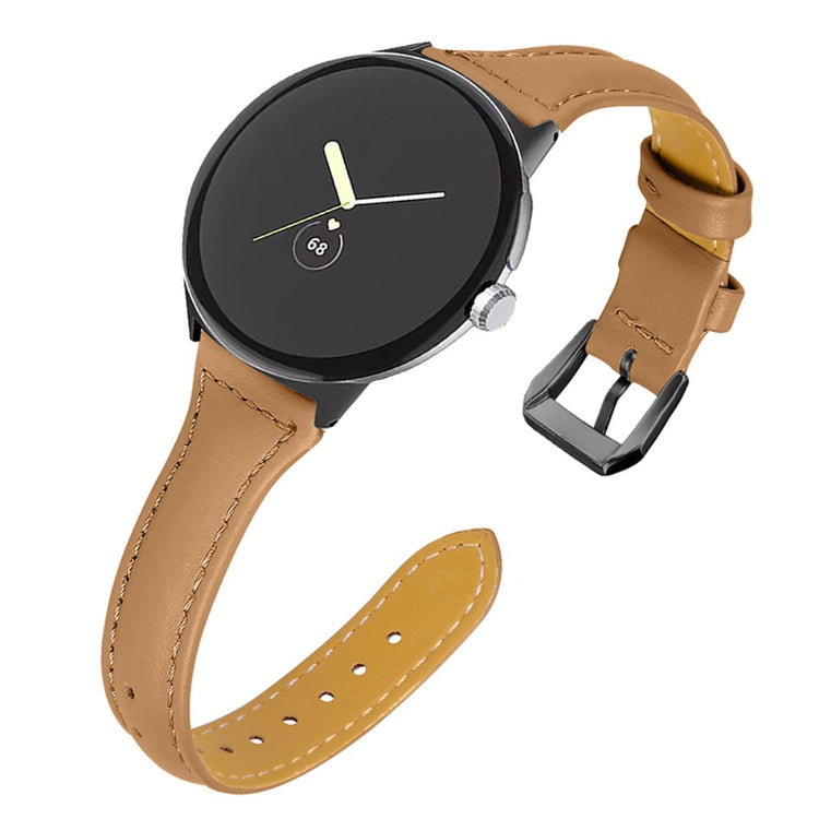Meget fantastisk Google Pixel Watch Ægte læder Rem - Brun#serie_5