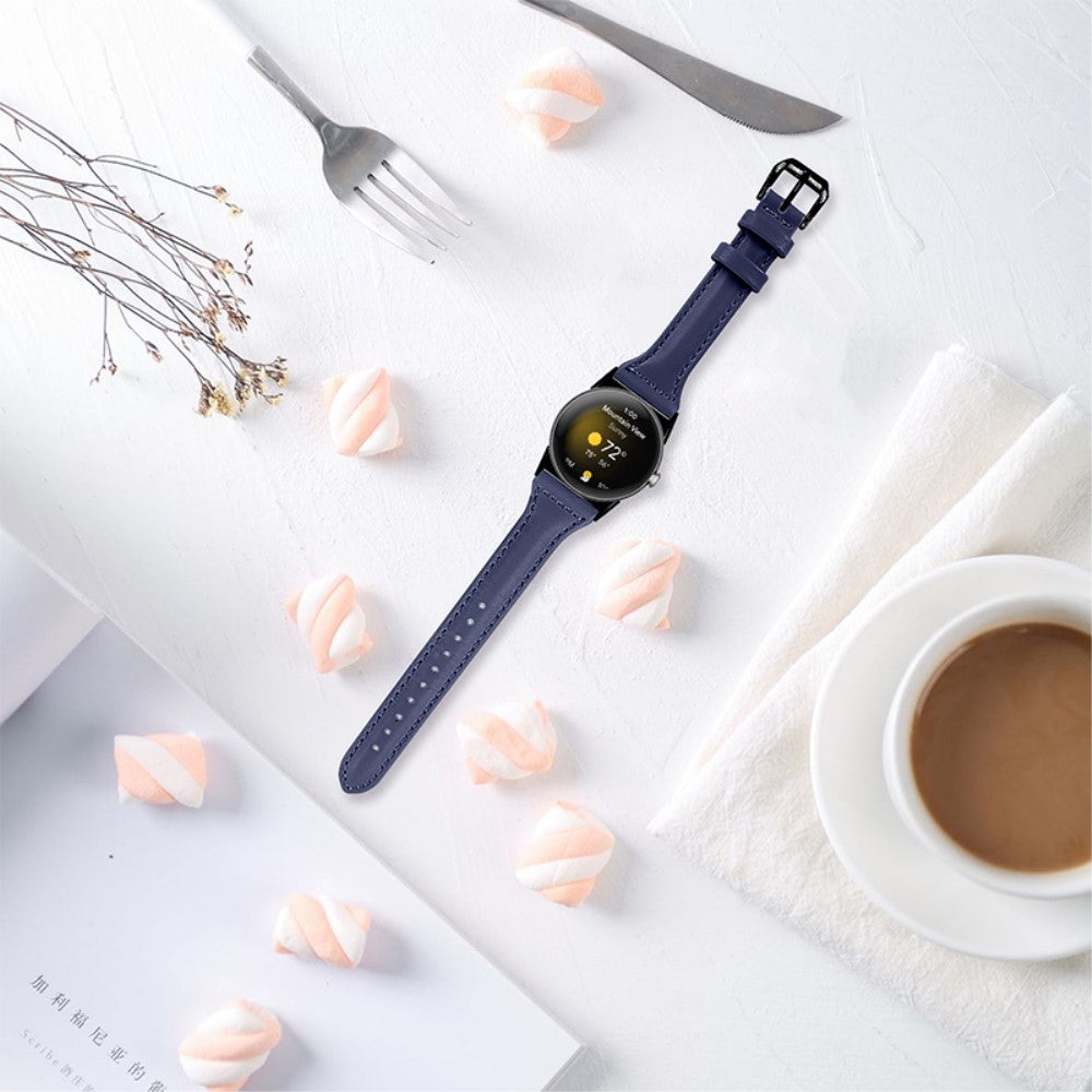 Meget fantastisk Google Pixel Watch Ægte læder Rem - Blå#serie_7