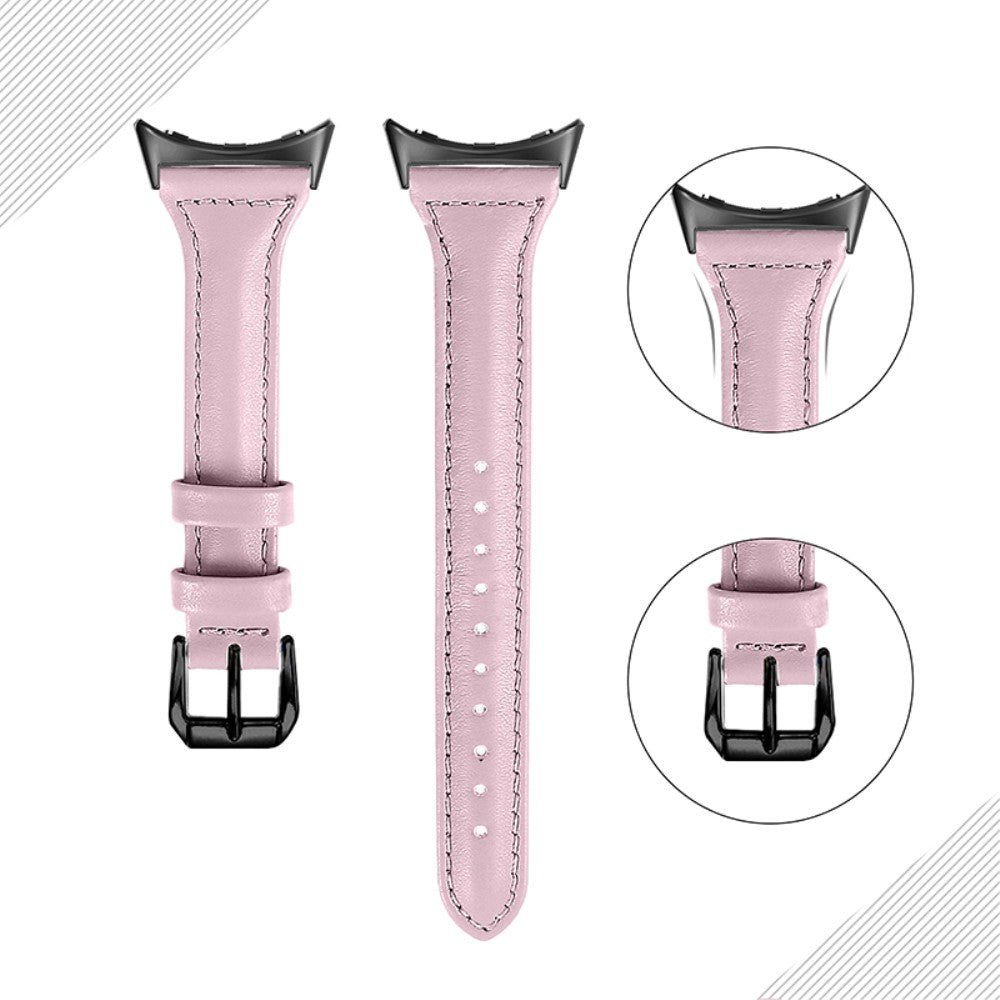 Meget fantastisk Google Pixel Watch Ægte læder Rem - Pink#serie_8