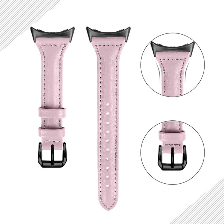Meget fantastisk Google Pixel Watch Ægte læder Rem - Pink#serie_8