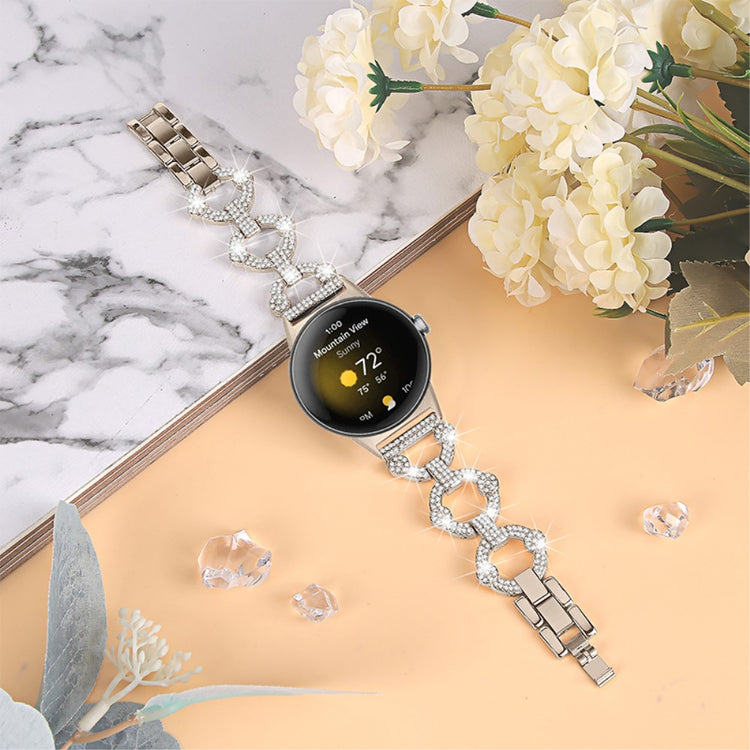 Vildt nydelig Google Pixel Watch Metal og Rhinsten Rem - Guld#serie_4