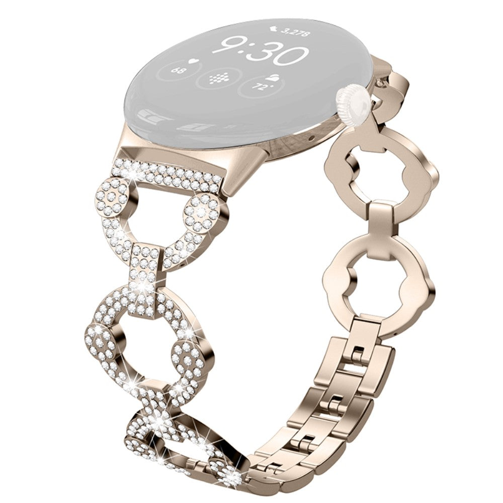 Vildt nydelig Google Pixel Watch Metal og Rhinsten Rem - Guld#serie_4