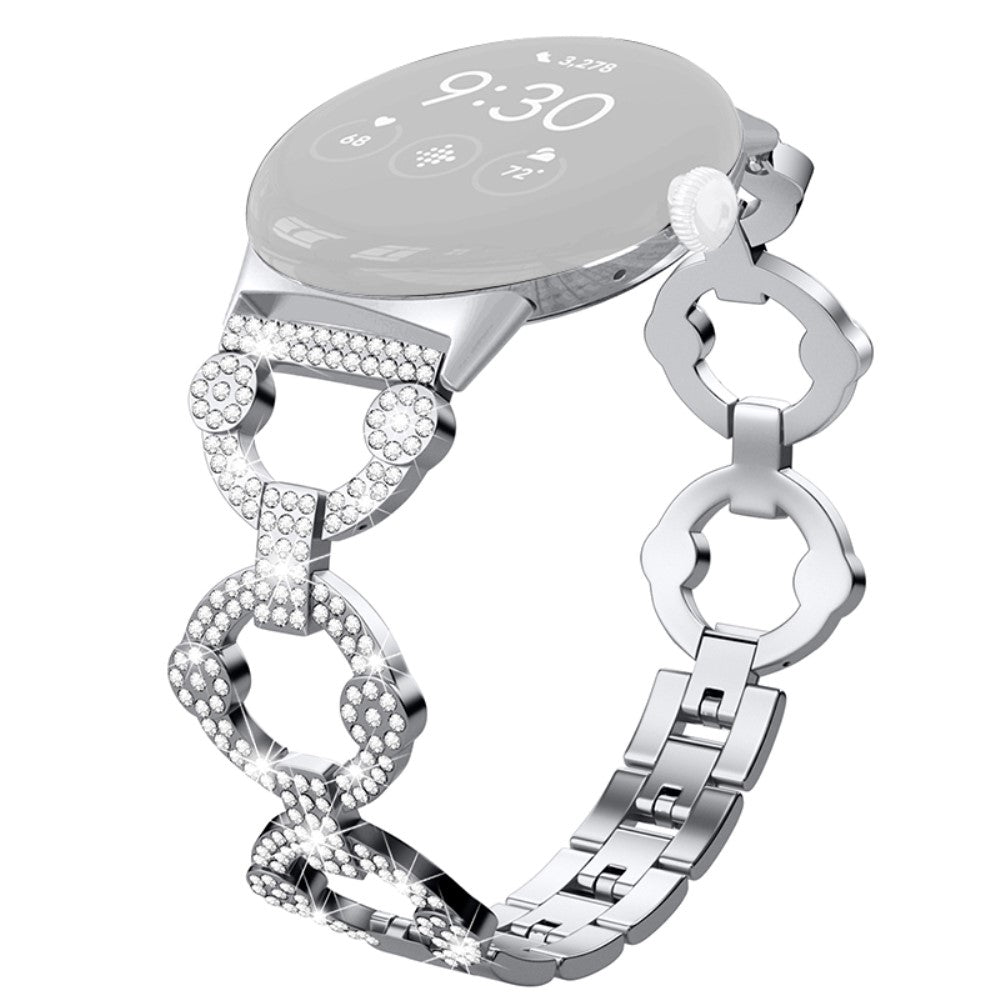 Vildt nydelig Google Pixel Watch Metal og Rhinsten Rem - Sølv#serie_5