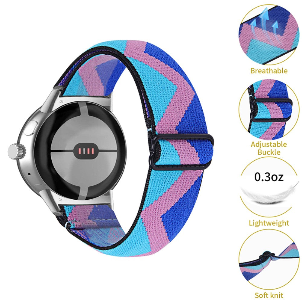 Helt vildt hårdfør Google Pixel Watch Nylon Rem - Flerfarvet#serie_1
