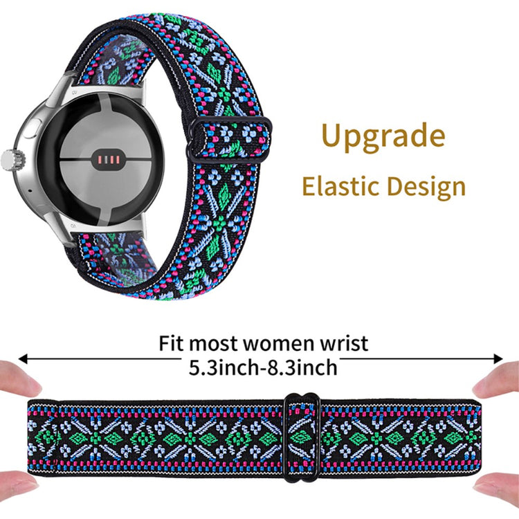 Helt vildt hårdfør Google Pixel Watch Nylon Rem - Flerfarvet#serie_10