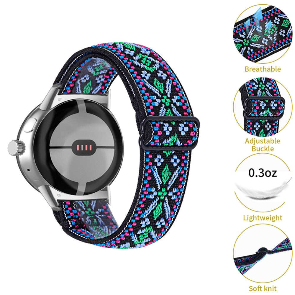 Helt vildt hårdfør Google Pixel Watch Nylon Rem - Flerfarvet#serie_10