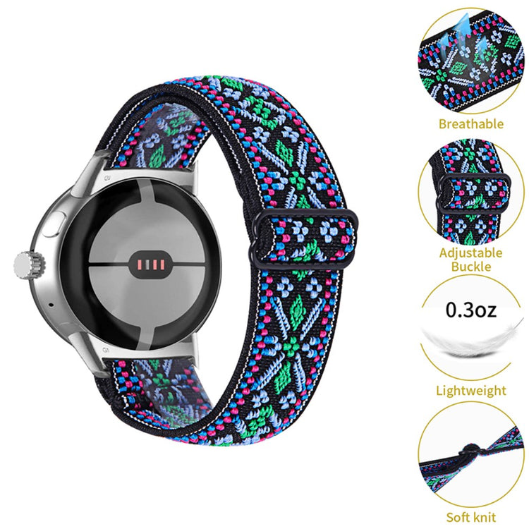 Helt vildt hårdfør Google Pixel Watch Nylon Rem - Flerfarvet#serie_10
