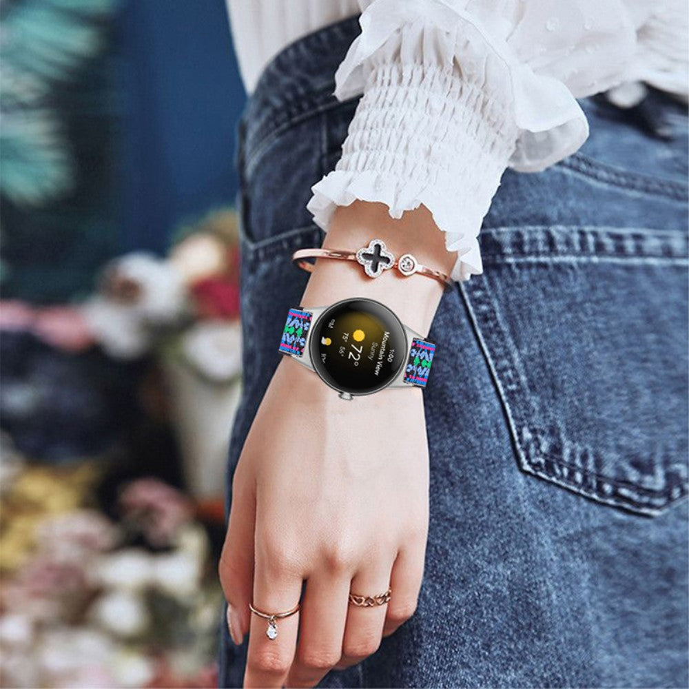 Helt vildt hårdfør Google Pixel Watch Nylon Rem - Flerfarvet#serie_10