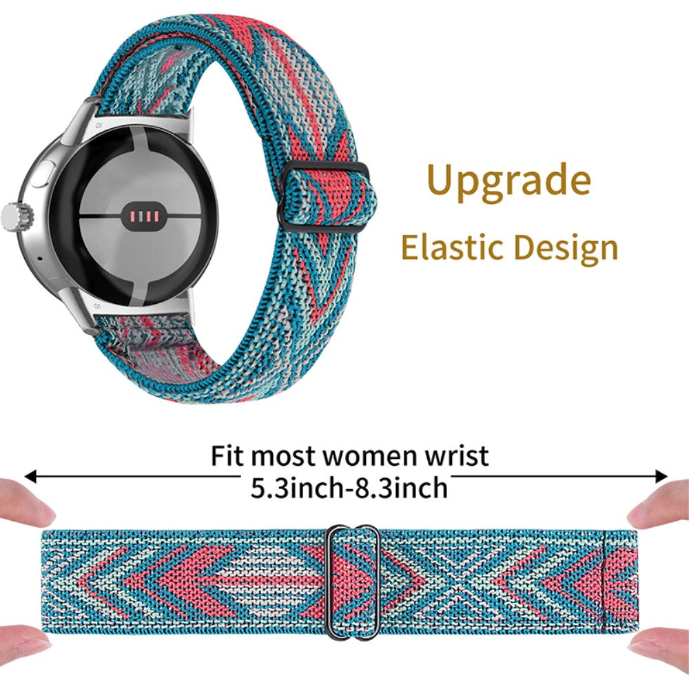 Helt vildt hårdfør Google Pixel Watch Nylon Rem - Blå#serie_11