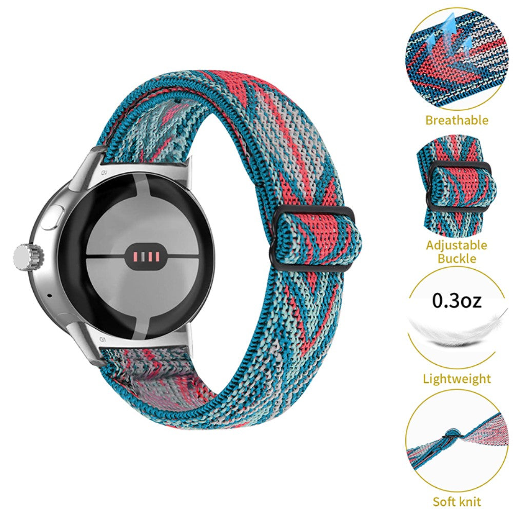 Helt vildt hårdfør Google Pixel Watch Nylon Rem - Blå#serie_11