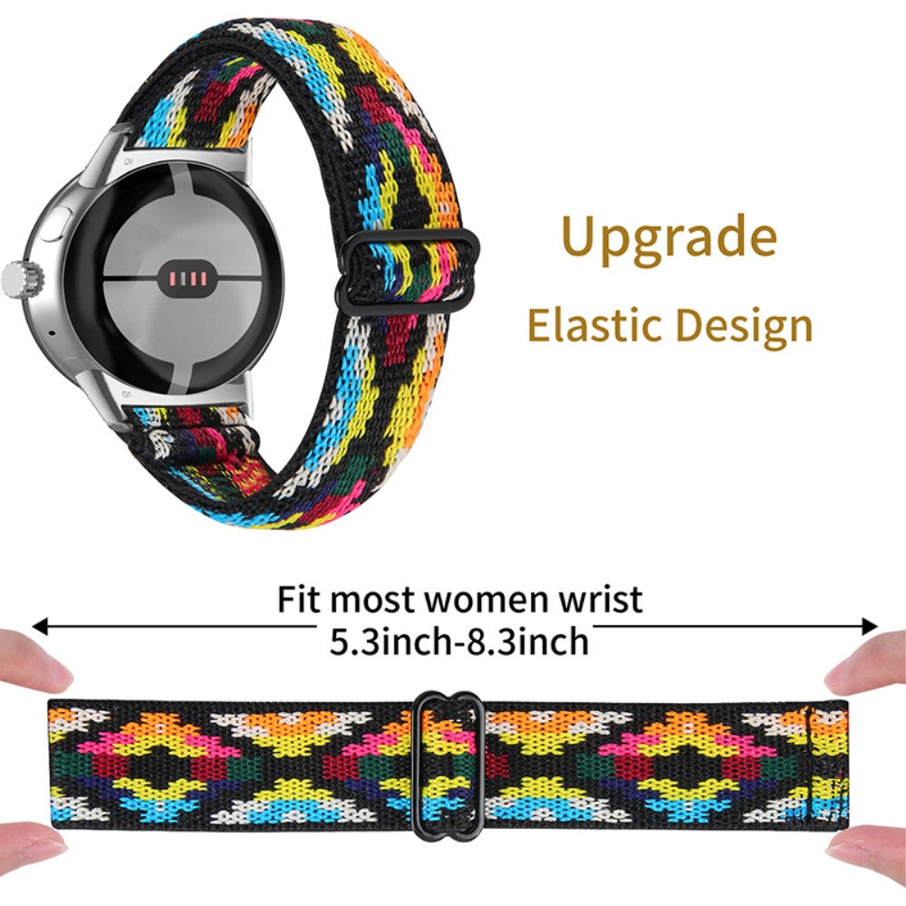 Helt vildt hårdfør Google Pixel Watch Nylon Rem - Flerfarvet#serie_12