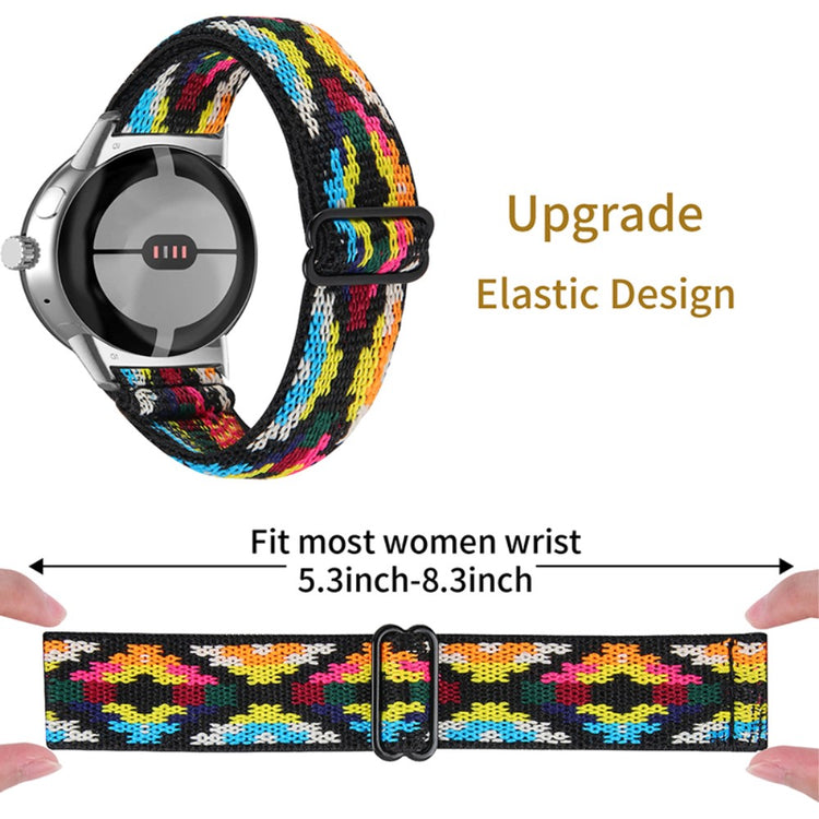 Helt vildt hårdfør Google Pixel Watch Nylon Rem - Flerfarvet#serie_12