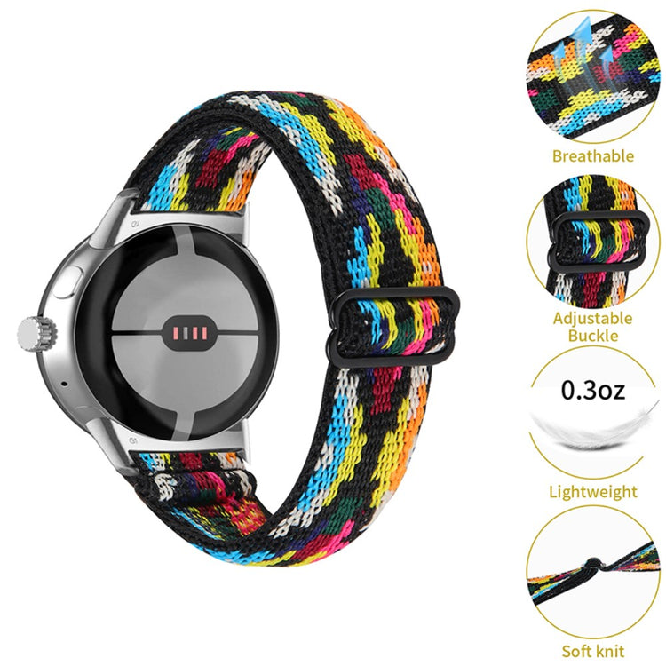 Helt vildt hårdfør Google Pixel Watch Nylon Rem - Flerfarvet#serie_12