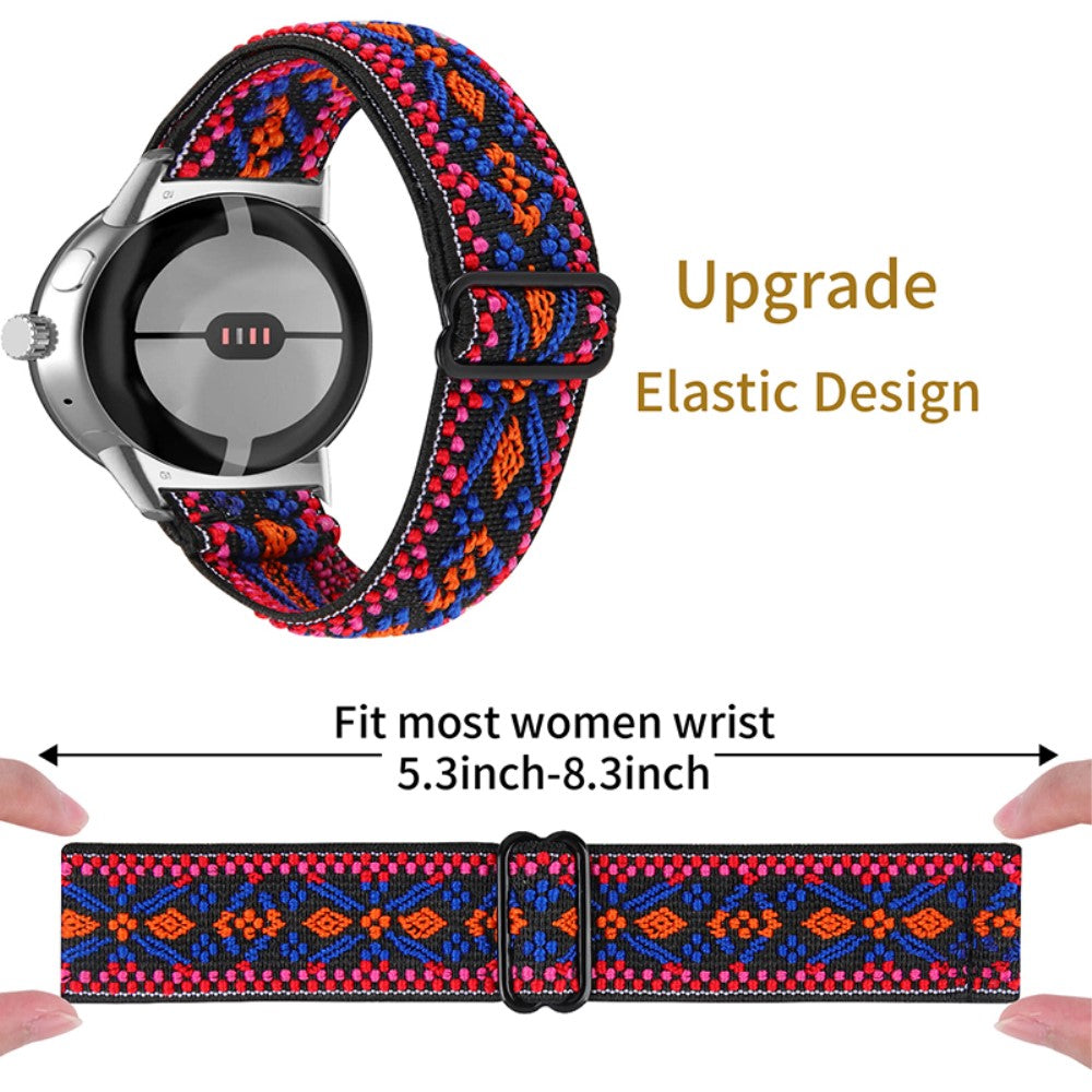 Helt vildt hårdfør Google Pixel Watch Nylon Rem - Rød#serie_13