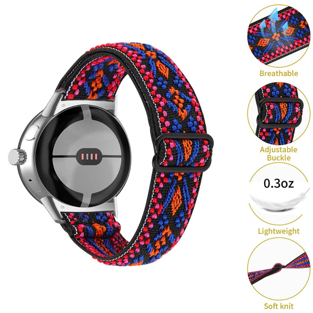 Helt vildt hårdfør Google Pixel Watch Nylon Rem - Rød#serie_13