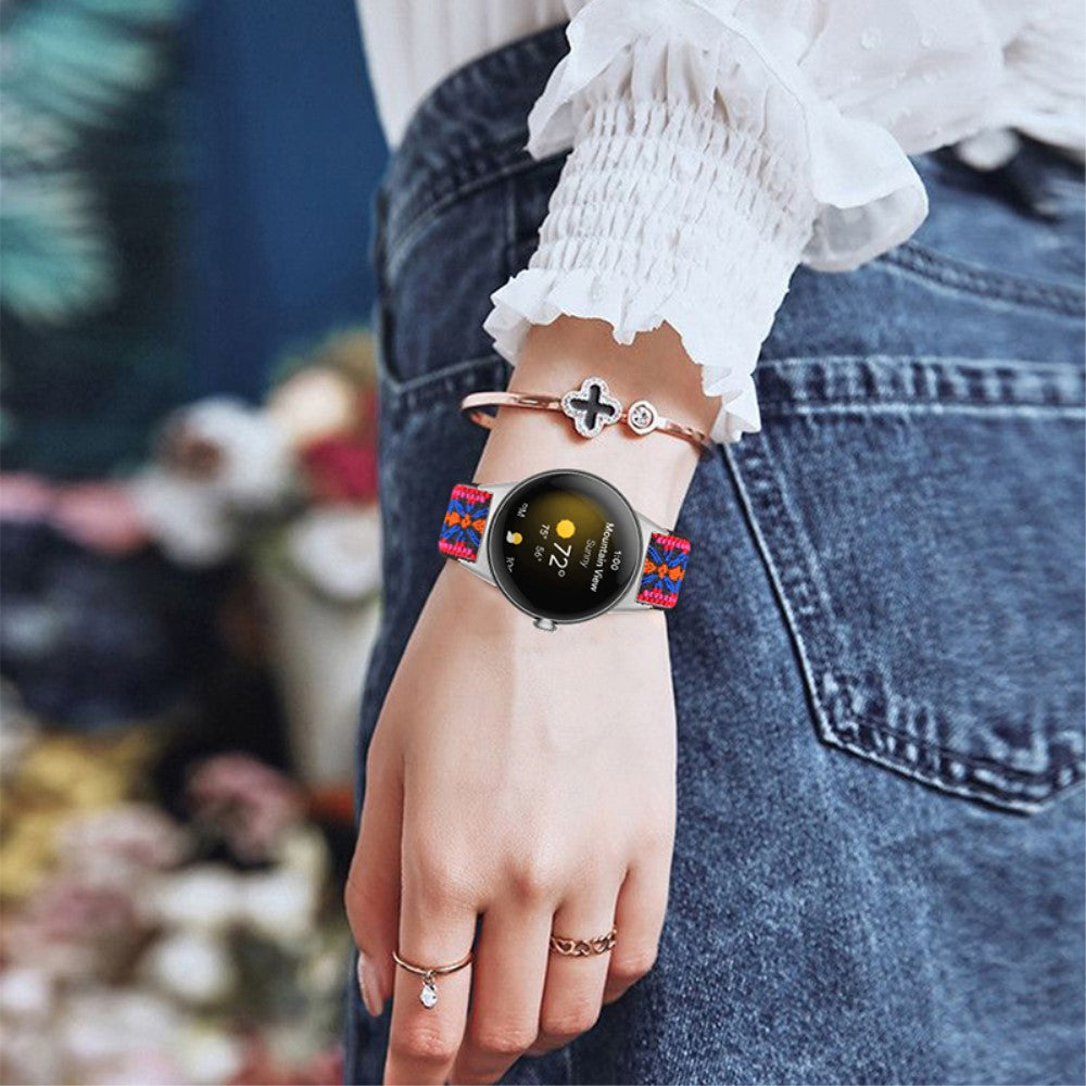 Helt vildt hårdfør Google Pixel Watch Nylon Rem - Rød#serie_13