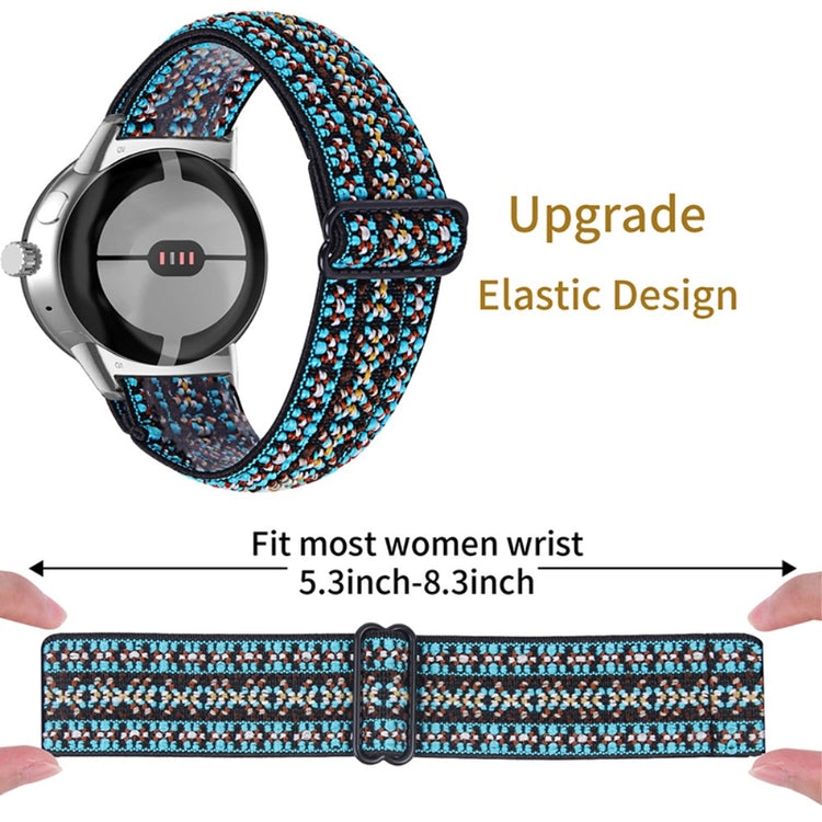 Helt vildt hårdfør Google Pixel Watch Nylon Rem - Grøn#serie_3