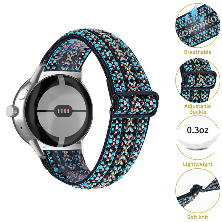 Helt vildt hårdfør Google Pixel Watch Nylon Rem - Grøn#serie_3