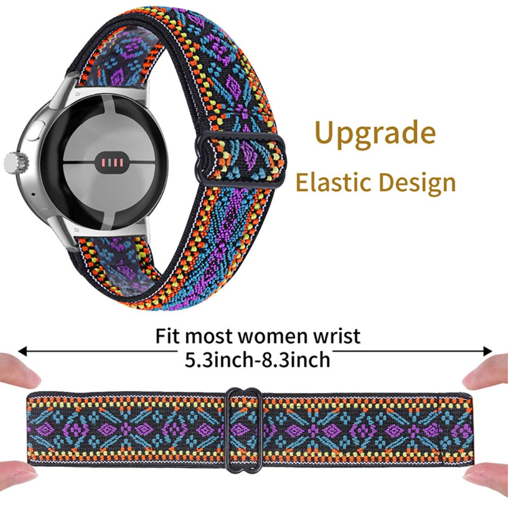 Helt vildt hårdfør Google Pixel Watch Nylon Rem - Flerfarvet#serie_4