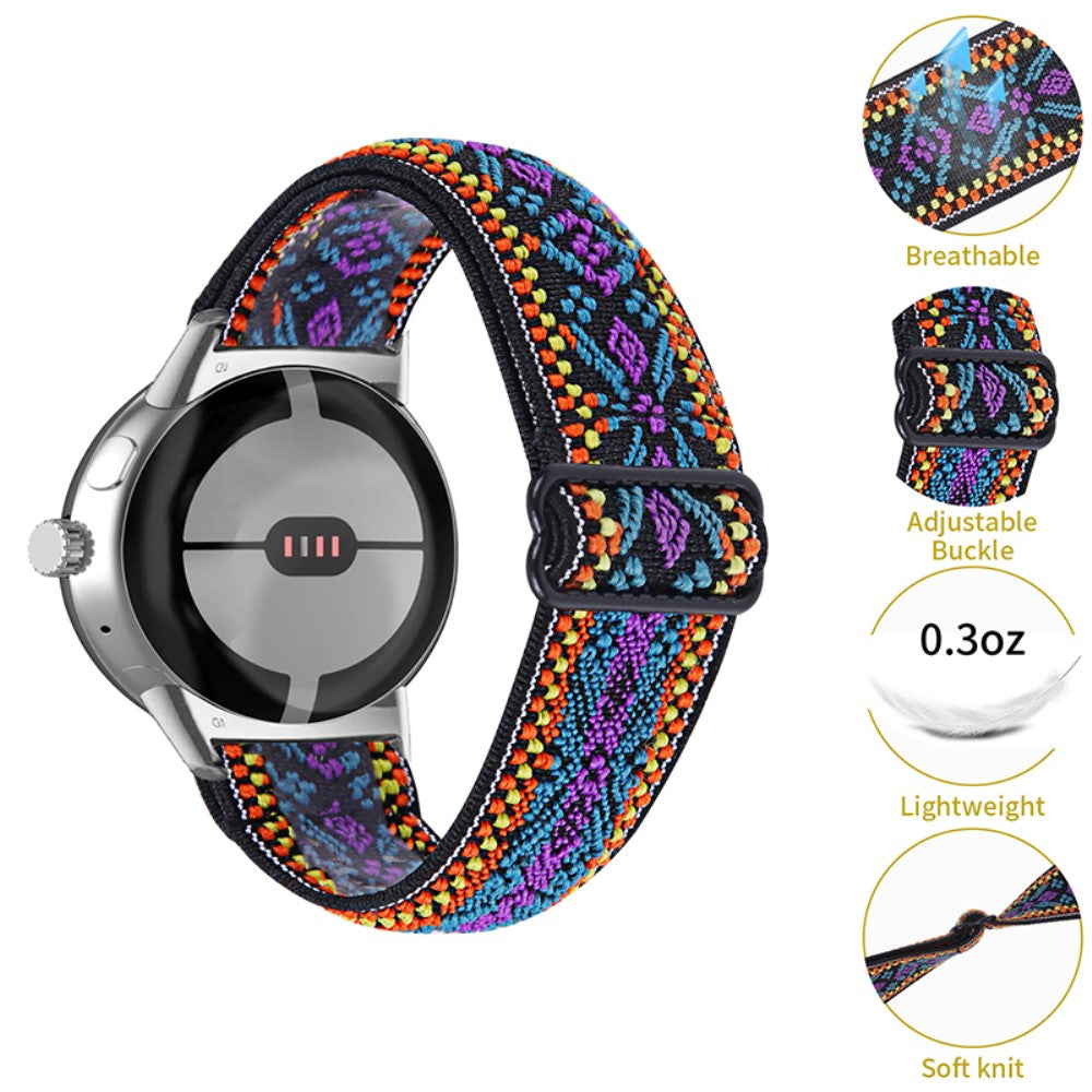 Helt vildt hårdfør Google Pixel Watch Nylon Rem - Flerfarvet#serie_4