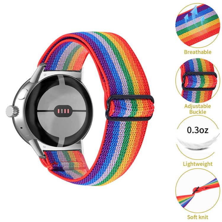 Helt vildt hårdfør Google Pixel Watch Nylon Rem - Flerfarvet#serie_5