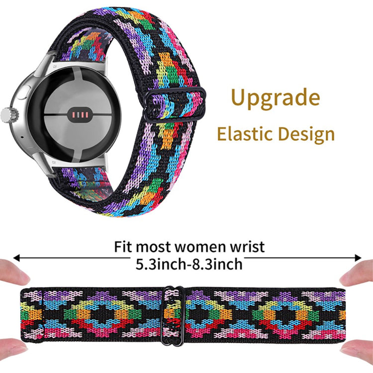 Helt vildt hårdfør Google Pixel Watch Nylon Rem - Flerfarvet#serie_7